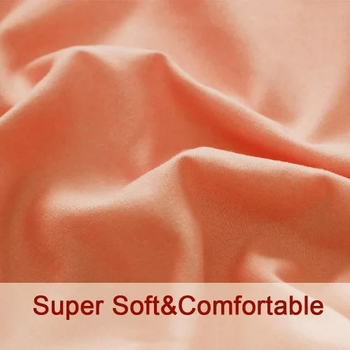 Miniatura 4 de SONORO KATE Juego de sábanas de microfibra súper suave de 1800 hilos, sábanas egipcias de lujo de 16 pulgadas de profundidad, antiarrugas e Coral