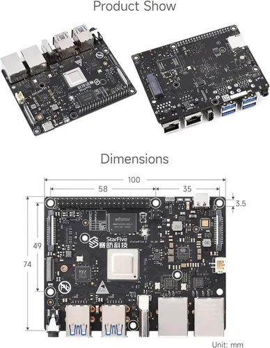Miniatura 7 de WayPonDEV Funda acrílica para computadora VisionFive2 RISC-V Linux de una sola placa (con disipador de calor)