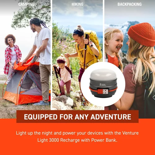 Miniatura 6 de S.O.L. Venture 3000 Luz LED recargable para acampar con banco de energía