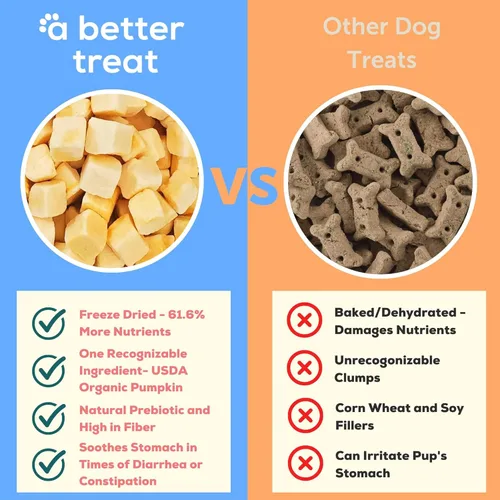 Miniatura 2 de A Better Treat – Golosinas liofilizadas orgánicas de calabaza para perros y gatos, orgánicas, ingrediente único Natural, saludable, apto