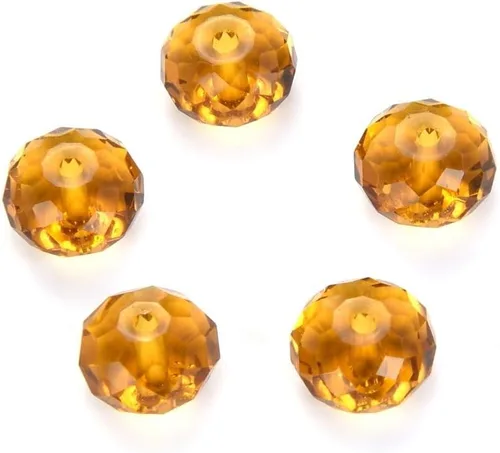 Miniatura 22 de 50 cuentas de cristal Adabele austriaco de 0.394 pulgadas facetadas sueltas Rondelle Siam rojo espaciador compatible con cristales de Swarovski 5040