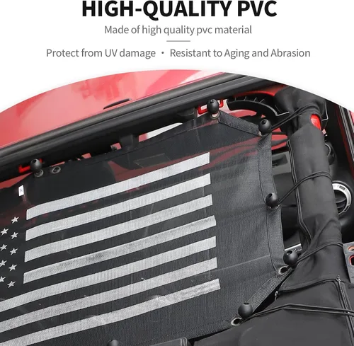 Miniatura 5 de JeCar Cubierta de malla para parasol delantero y trasero, protección UV, protección UV, accesorios exteriores compatibles con Jeep Wrangler de 4