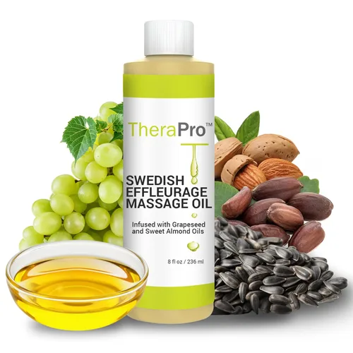 Miniatura 8 de TheraPro Aceite de masaje sueco de efleuraje – 1 galón Aceite de masaje sin perfume, totalmente natural con semilla de uva, almendras, jojoba