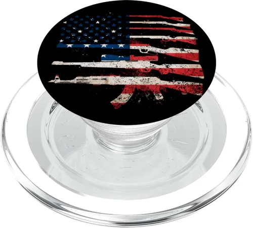 Miniatura 8 de Bandera de Estados Unidos armas rifles 2A enmienda día del padre regalo – PopSockets agarre y soporte para teléfonos y tabletas