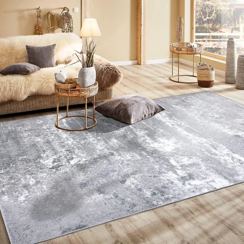 Miniatura 18 de Rugshop - Alfombra moderna envejecida gris abstracta estilo bohemio con acuarela para pasillo, entrada y cocina, 2 pies x 7 pies