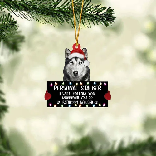 Miniatura 10 de Alaskan Malamute - Adorno colgante de coche para acechar personalmente, adorno de acrílico con nombre personalizado para perro, adorno de Navidad
