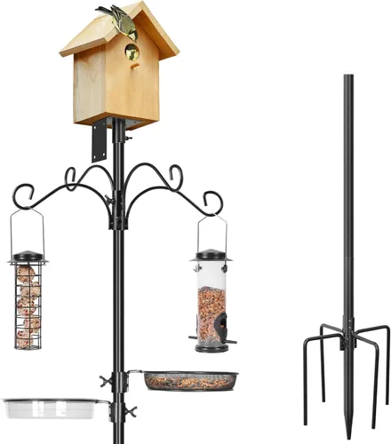 Miniatura 10 de ERYTLLY Bird House - Kit de montaje en poste de 80 pulgadas - Barra de soporte ajustable para comedero de colibríes, conjunto de soporte universal