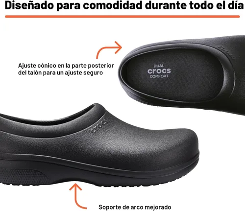 Miniatura 4 de Crocs Zuecos Antideslizantes Unisex para Adultos On The Clock