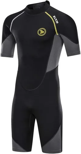Miniatura 6 de ZCCO - Traje de neopreno premium para hombre, 1.5/3 mm, cremallera en la espalda, corto, para pesca submarina, snorkel, surf, canotaje, traje