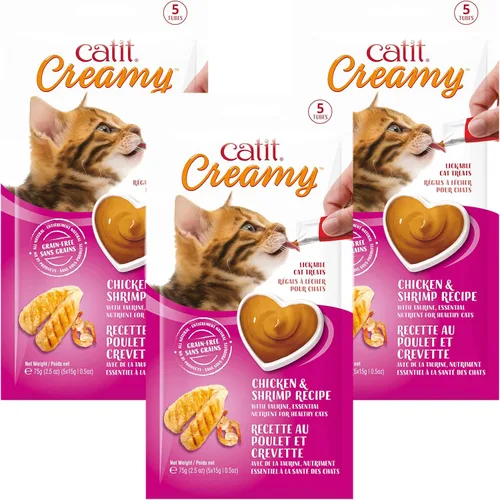 Miniatura 12 de Catit Golosina cremosa para gatos para lamer, premio saludable para gatos, atún, paquete de 50
