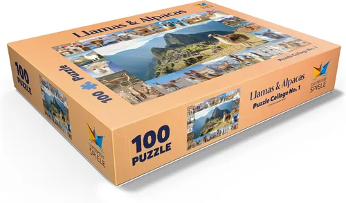 Miniatura 3 de MyPuzzle Llamas and Alpacas - Collage - Rompecabezas prémium de 100 piezas para adultos