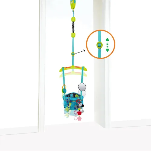 Miniatura 3 de Mecedora de puerta para bebé Bright Starts Bounce 'n Spring, de lujo, color azul