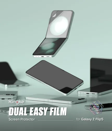 Miniatura 2 de Ringke Película doble fácil [protección de 4 capas] compatible con Samsung Galaxy Z Flip 5, revestimiento de reparación autocurable, cobertura