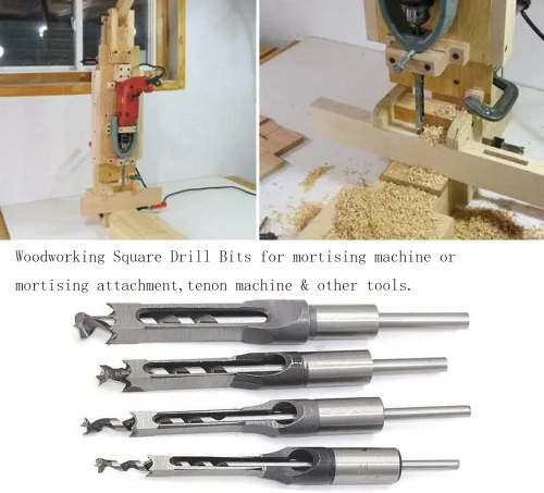Miniatura 5 de Cincel de mortajería para carpintería de 3/4 pulgadas con agujero cuadrado para herramientas eléctricas, broca de madera afilada y duradera
