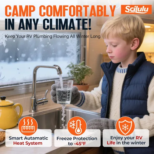 Miniatura 5 de Manguera de agua calefaccionada de 50 pies para RV, protección contra congelación hasta -45 °F, sin plomo y sin BPA, agua potable segura