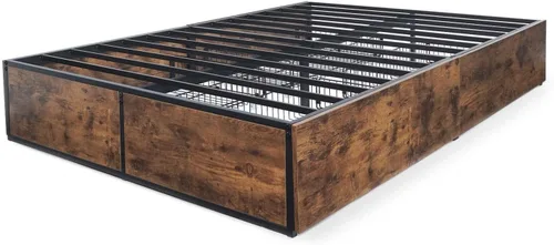 Miniatura 8 de Fencer Wire Base de cama de almacenamiento industrial con 4 cajones, base de colchón con soporte de listones de metal, marco de cama de plataforma