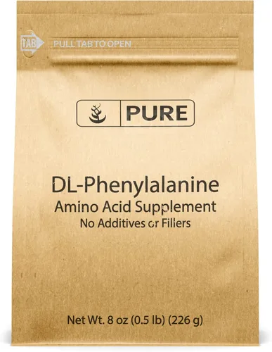 PURE ORIGINAL INGREDIENTS Polvo de DL-fenilalanina (8 oz) siempre puro, sin rellenos ni aditivos