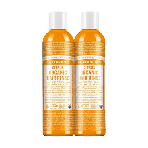 Miniatura 8 de Dr. Bronner's Fair Trade & Organic - Enjuague acondicionador para el cabello, naranja cítrica, 8 onzas