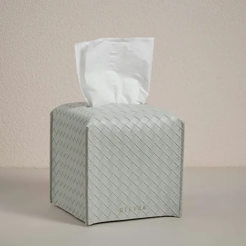 Miniatura 21 de OLETHA Funda cuadrada para caja de pañuelos, decoración estética de escritorio para habitación, hogar y oficina, soporte para cajas de pañuelos