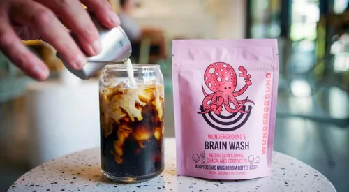 Miniatura 5 de Wunderground Brain Wash - Polvo orgánico superboost de hongos para café, té y agua, Cordyceps, melena de león, chaga y hongos adaptogénicos Reishi
