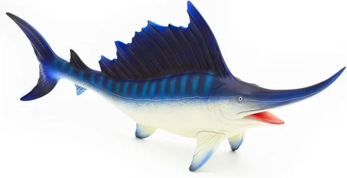 Miniatura 30 de Gemini&Genius Figura de acción de pez vela de animales marinos, juguete de baño de goma suave, pez espada realista del océano, juguetes educativos