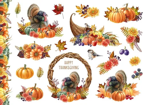 Miniatura 18 de Papel de arroz para Decoupage A4 American Holidays, Acción de Gracias, Halloween, 4 de julio (banderas estadounidenses del 4 de julio, 2 hojas)