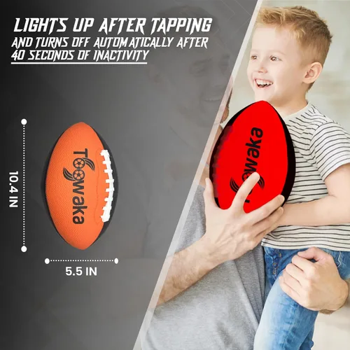 Miniatura 2 de Balón de fútbol con luz para niños, brilla en la oscuridad, con luces LED preinstaladas, pilas incluidas