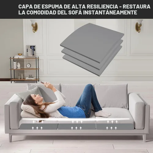 Miniatura 7 de Soporte de cojín de sofá para asiento caído, 20 x 20 pulgadas, tablero de soporte de cojín de espuma curvada de alta densidad, soporte de sofá