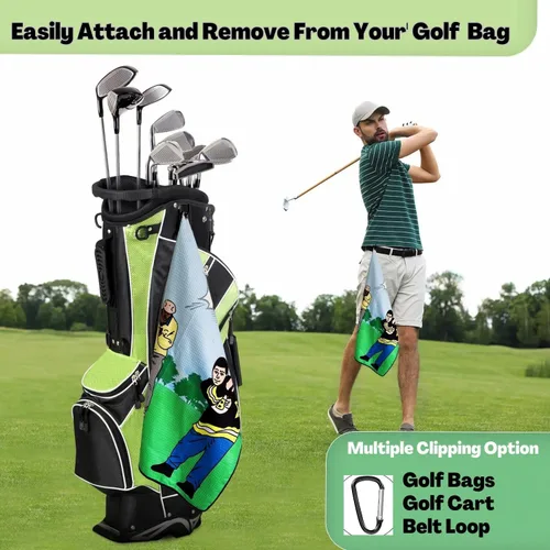 Miniatura 4 de Toalla de golf divertida, toallas de golf impresas para bolsas de golf con clip, regalo de golf para hombres, esposo, novio, papá, regalos