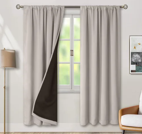 Miniatura 87 de BGment - Cortinas opacas para sala de estar de 63 pulgadas de largo, juego de 2 paneles, cortinas para oscurecer toda la habitación, cortinas