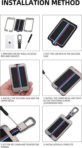 Miniatura 5 de Funda para llave de coche para BMW 1 3 5 7 Series X1 X3 X5 X6 X7 F30 G20 F34 F31 G30 G01 F15 G05 I3 M4