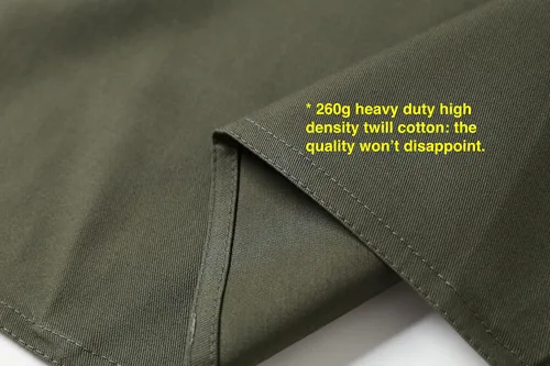 Miniatura 5 de Jeelow Delantal de cocina de algodón o sarga de algodón para hombres y mujeres, ajustable con bolsillos ajustables