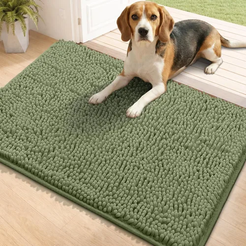 Miniatura 60 de Bcoimo Tapete súper absorbente para puerta de perro, 30 x 20 pulgadas, tapete antideslizante para patas fangosas, alfombras para mascotas para patas