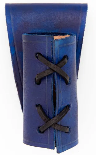 Armory Replicas™ - Funda de daga de cuero genuino - Rana espada ajustable de inspiración medieval para armas pequeñas Artesano-Azul
