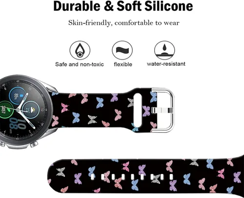 Miniatura 3 de Correas de reloj de silicona suave compatibles con Samsung Galaxy Watch 1.811 in/Watch 3 1.772 in/Gear S3 Frontier/Classic/Garmin Vivoactive