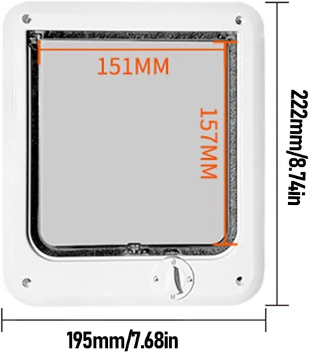 Miniatura 7 de Luqeeg Puerta multifuncional con solapa para mascotas, puerta de gato de 4 vías con control de PP para interior con 7 accesorios para comedero