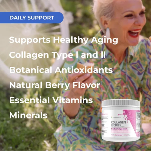 Miniatura 4 de Youngevity Polvo de péptidos de colágeno – Soporte para el cabello, la piel y las uñas con hidrolizados tipo I y II, biotina, vitamina B12