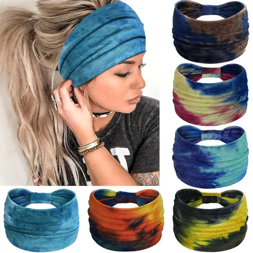 Miniatura 19 de Awumbuk Diademas anchas para mujeres anudadas antideslizantes bandas para la cabeza suaves diadema turbante accesorios para el cabello boho africano