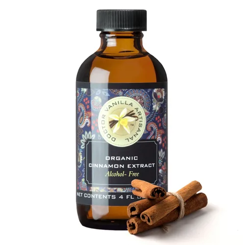 Extracto de Canela Orgánico, 4 fl oz - 100% natural, sin azúcar, sin OMG, sin gluten, vegano, paleo, keto, kosher, y halal