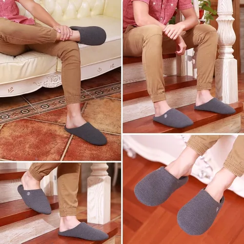 Miniatura 2 de CIOR Pantuflas unisex de espuma viscoelástica para hombre y mujer con mezcla de algodón con punta cerrada extraíbles de doble cara versión