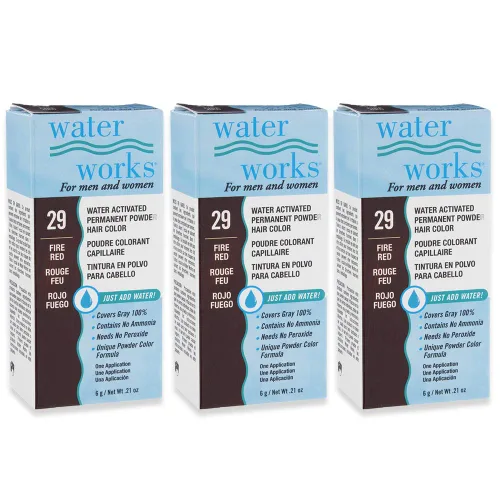 Miniatura 9 de Water Works Tinte en polvo, negro, tinte permanente para el retoque de raíces y cobertura completa, hombres y mujeres, paquete de 3