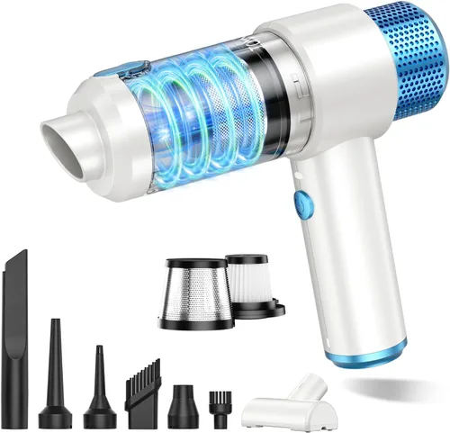 Miniatura 9 de JONYJ Aspiradora de mano para automóvil, aspiradora de mano de 16000 PA, portátil, inalámbrica, 2 en 1 soplador de aire y aspiradora con luz LED