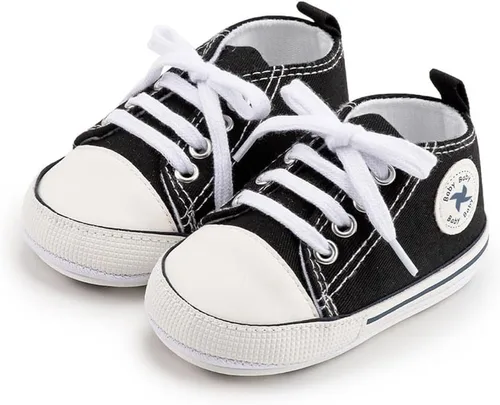 Miniatura 146 de Zapatos deportivos de lona de lona para bebés y niñas, suela antideslizante suave, suela antideslizante