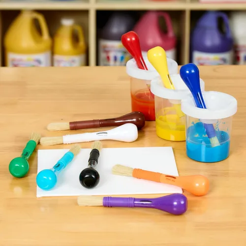 Miniatura 8 de Colorations Vasos de pintura de témpera con tapa blanca antiderrames, para niños, paquete de clase, suministro de pintura (paquete de 10)