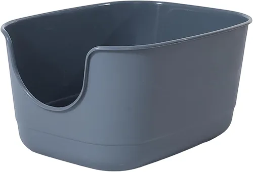 SpaceTime Caja de Arena Extra Grande con Lados Altos, 24.2" L x 16.3 W x 12.9 H XL Bandeja de Arena Multi Gato para Gatitos, Cajas para Gatos de Gris