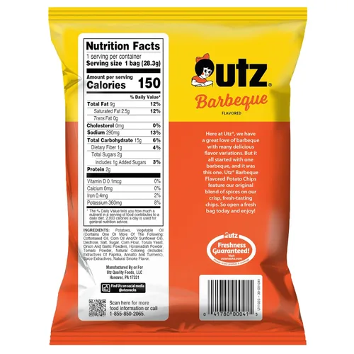 Miniatura 2 de Utz Papas fritas para barbacoa, 1 onza (paquete de 60), papas fritas crujientes hechas de papas frescas, aperitivos individuales crujientes