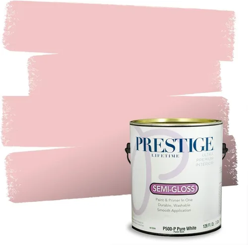Miniatura 226 de Prestige Paints E100-T-SW6591 Pintura exterior e imprimación en uno, 1 galón, plano, combinación comparable de Sherwin Williams Amaryllis, 1 galón