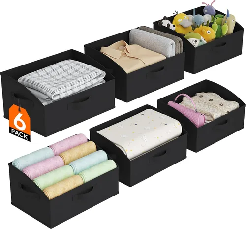 Miniatura 9 de Lifewit - Cestas organizadoras para armario, cestas trapezoidales medianas de almacenamiento para estante, paquete de 6 unidades, cestas