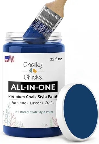 Miniatura 161 de Chalky Chicks - Pintura mate a la tiza, no requiere lijado, 4 onzas líquidas, color gris oscuro (Gun Metal Gray), para muebles, pintura sin Gris