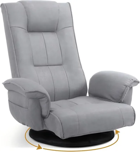 Miniatura 13 de Folding Floor Gaming Chair with Back Support, 14-Position Adjustable Recliner - Padded Cushion with Breathable Linen & Cotton Blend for Adults &